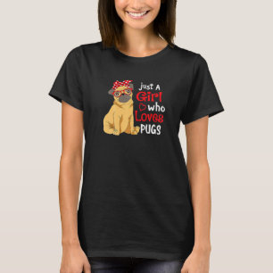 Nur ein Mädchen, das Möpsen Lieben Niedlich Mops M T-Shirt