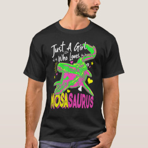 Nur ein Mädchen, das Mosasaurus Girl Dinosaur Pa L T-Shirt