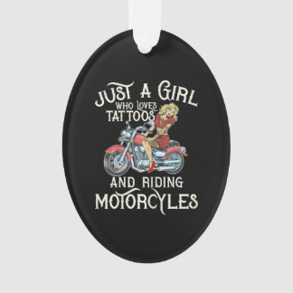 Nur ein Mädchen, das Motorräder Liebe Motorrad Fun Ornament