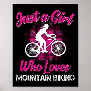 Nur ein Mädchen, das Mountainbike-Fahren bei Mädch Poster