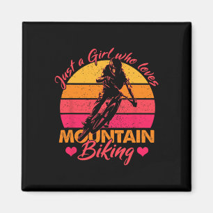 Nur ein Mädchen, das Mountainbiken Fahrradfahren l Magnet