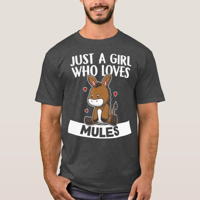 Nur ein Mädchen, das Mules Niedliche Esel Liebe T-Shirt (Vorderseite)