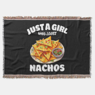 Nur ein Mädchen, das Nachos liebt, lustiger Lebens Decke
