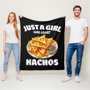 Nur ein Mädchen, das Nachos lustig Liebt Essen Lie Fleecedecke