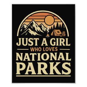 Nur ein Mädchen, das Nationalparks liebt Fotodruck