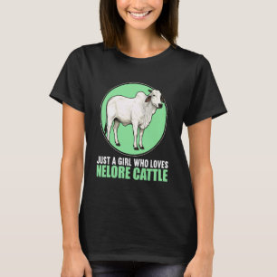 Nur ein Mädchen, das Nelore-Rinder liebt Nelore-Ku T-Shirt
