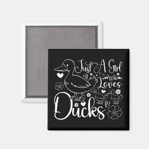 Nur ein Mädchen, das Niedliche Enten Lieben Enten Magnet