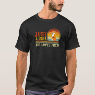 Nur ein Mädchen, das Niedliche Fox-Animal-Grafik L T-Shirt
