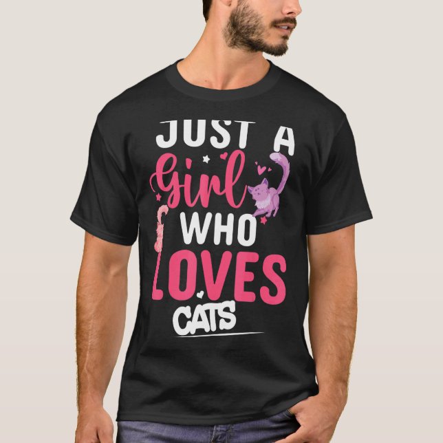 Nur ein Mädchen, das Niedliche Katzen Liebe T-Shirt (Vorderseite)