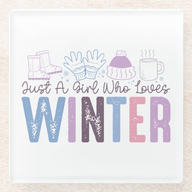 Nur ein Mädchen, das Niedliches saisonales Design  Glasuntersetzer (Vorderseite)