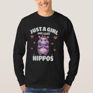 Nur ein Mädchen, das Nilpferde liebt, süße Nilpfer T-Shirt