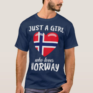 Nur ein Mädchen, das Norwegen Liebe T-Shirt