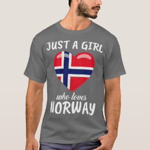 Nur ein Mädchen, das Norwegen Liebe T-Shirt