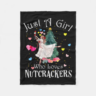 Nur ein Mädchen, das Nussknacker liebt, lustiger B Fleecedecke