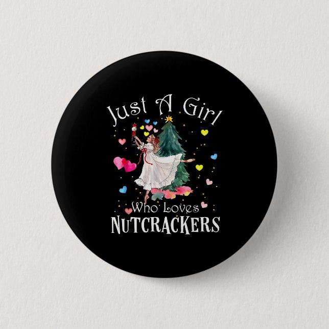 Nur Ein Mädchen, Das Nussknacker Liebt Lustiger Ba Button (Vorderseite)