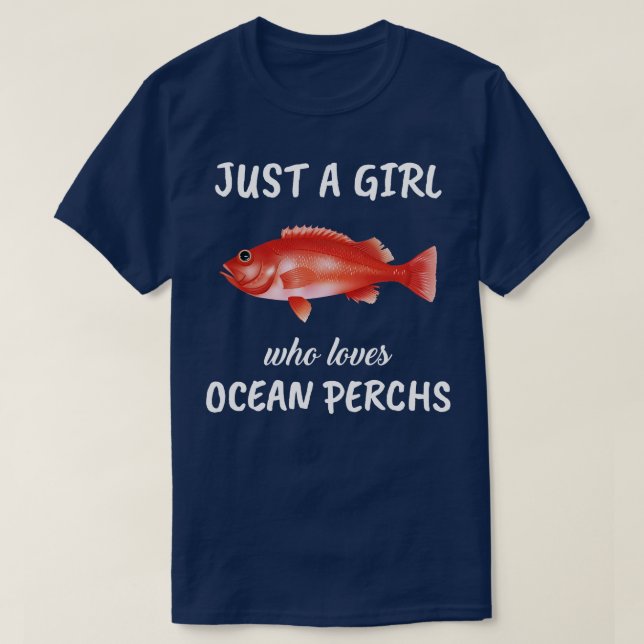 Nur ein Mädchen, das Ocean Perchs Lieben T-Shirt (Design vorne)
