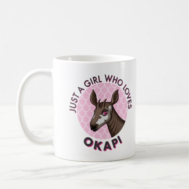 Nur ein Mädchen, das Okapi Lieben, Okapi Obsession Kaffeetasse (Links)