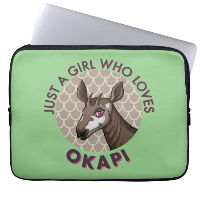 Nur ein Mädchen, das Okapi Lieben, Okapi Obsession Laptopschutzhülle (Vorderseite)