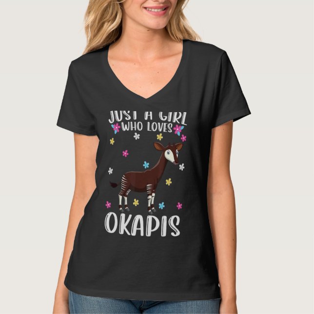Nur ein Mädchen, das Okapis Niedlich Okapi Lieben T-Shirt (Vorderseite)