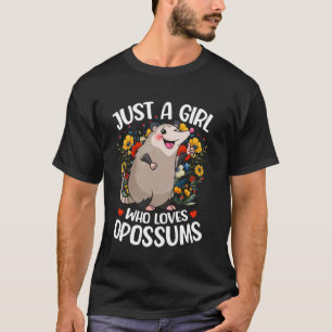 Nur ein Mädchen, das Opossums ästhetische Blumen l T-Shirt