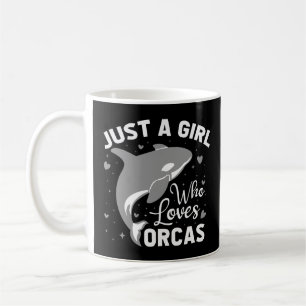 Nur ein Mädchen, das Orcas Killer Wale Sea Ocea Li Kaffeetasse