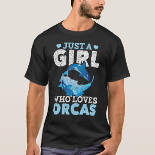 Nur ein Mädchen, das Orcas Killer Whale Tier Liebe T-Shirt