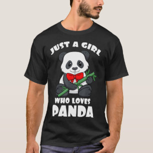 Nur ein Mädchen, das Panda-Bambus-Schwarzen Patch T-Shirt