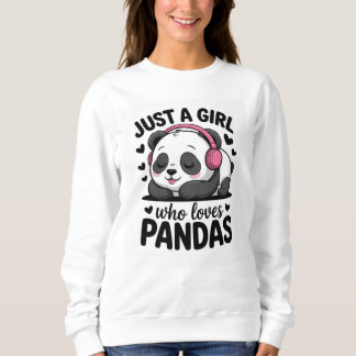 Nur ein Mädchen, das Pandas liebt Süßer Kawaii Pan Sweatshirt