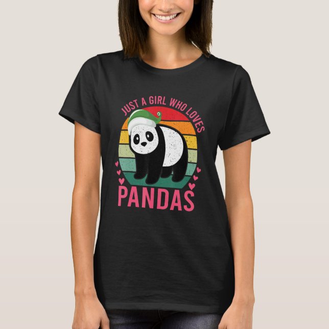 Nur ein Mädchen, das Pandas Panda Bärentier Liebe T-Shirt (Vorderseite)