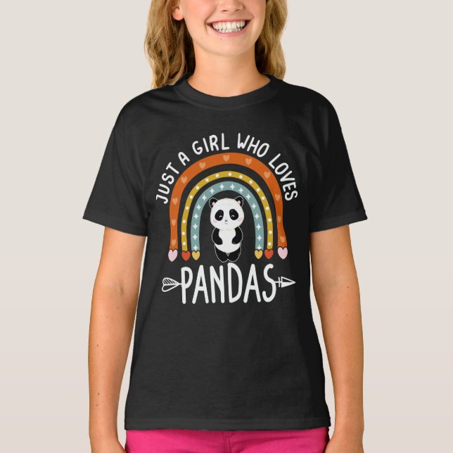Nur ein Mädchen, das Pandas Rainbow Panda Lover Li T-Shirt (Vorderseite)