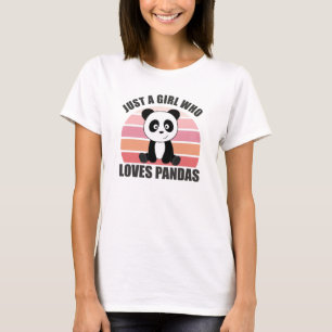 Nur ein Mädchen, das Pandas Sweet Animals Lieben T-Shirt
