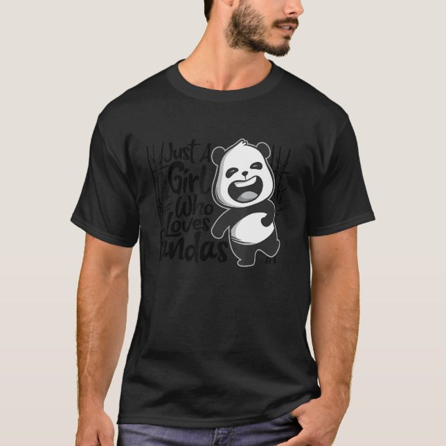 Nur ein Mädchen, das Pandas-Tier für Frauen Liebe  T-Shirt (Vorderseite)