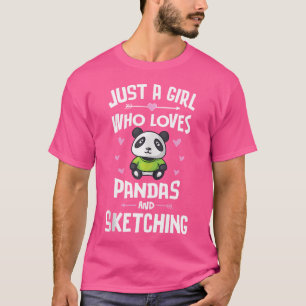 Nur ein Mädchen, das Pandas und Geschenke Lieben W T-Shirt