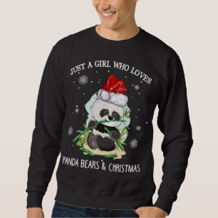 Nur ein Mädchen, das Pandas und Weihnachten Liebe Sweatshirt