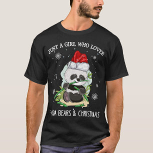 Nur ein Mädchen, das Pandas und Weihnachten Liebe T-Shirt