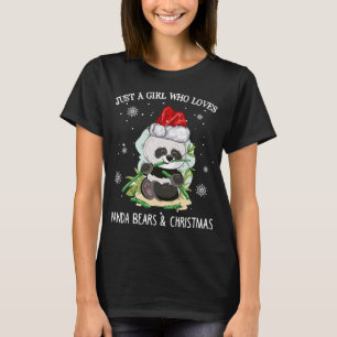 Nur ein Mädchen, das Pandas und Weihnachten Liebe T-Shirt