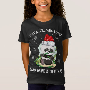 Nur ein Mädchen, das Pandas und Weihnachten Liebe T-Shirt