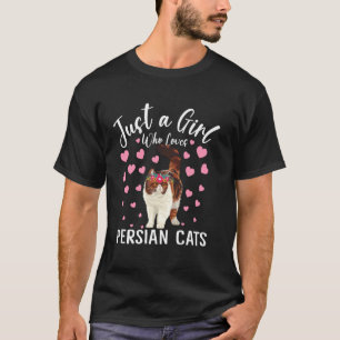 Nur ein Mädchen, das persische Katzen, Frauen und T-Shirt