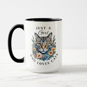Nur ein Mädchen, das Personalisierte Katzen Liebe Tasse