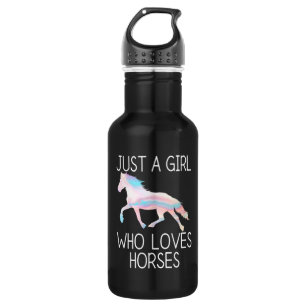 Nur ein Mädchen, das Pferde  Edelstahlflasche
