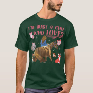 Nur ein Mädchen das Pferde Hunde Katzen Füchse Wöl T-Shirt