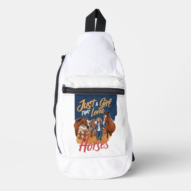 Nur ein Mädchen, das Pferde Liebe(1) Crossbody Bag (Vorderseite)