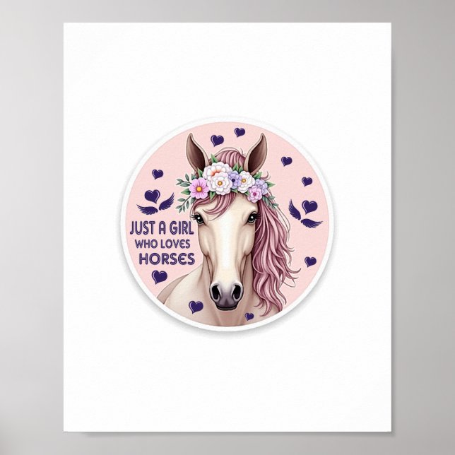 Nur ein Mädchen, das Pferde Liebe (2) Poster (Vorne)
