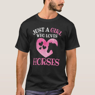 Nur ein Mädchen, das Pferde Liebe Pferd Reitstall T-Shirt