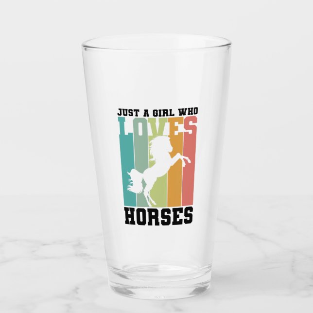 Nur ein Mädchen, das Pferde Liebe | PferdeGirl Glas (Vorderseite)