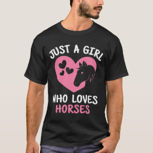Nur ein Mädchen, das Pferde Liebe Pferderennen Rei T-Shirt