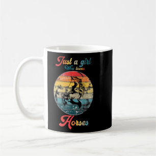 Nur ein Mädchen, das Pferde Liebe Reiten Vintag Kaffeetasse