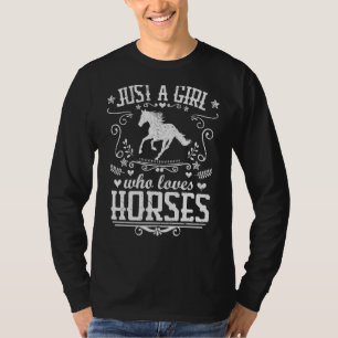 Nur ein Mädchen, das Pferde Liebe Reitsport Vin T-Shirt