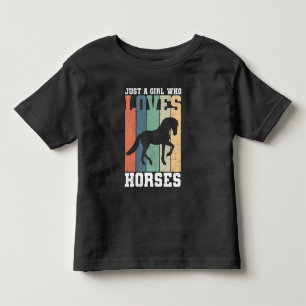 Nur ein Mädchen, das Pferde Liebe Retro Vintag H Kleinkind T-shirt