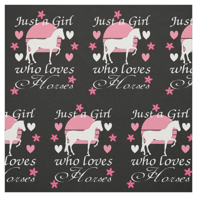 Nur ein Mädchen, das Pferde Liebe Stoff (Muster)